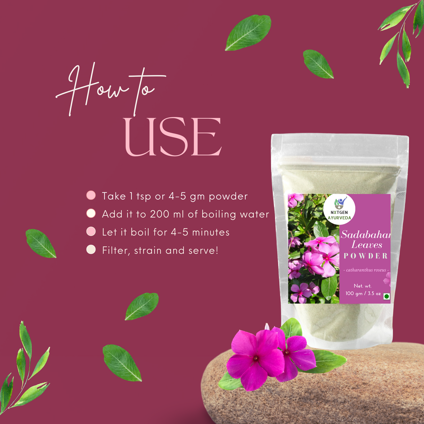 Sadabahar Leaves Powder - 100 gm
