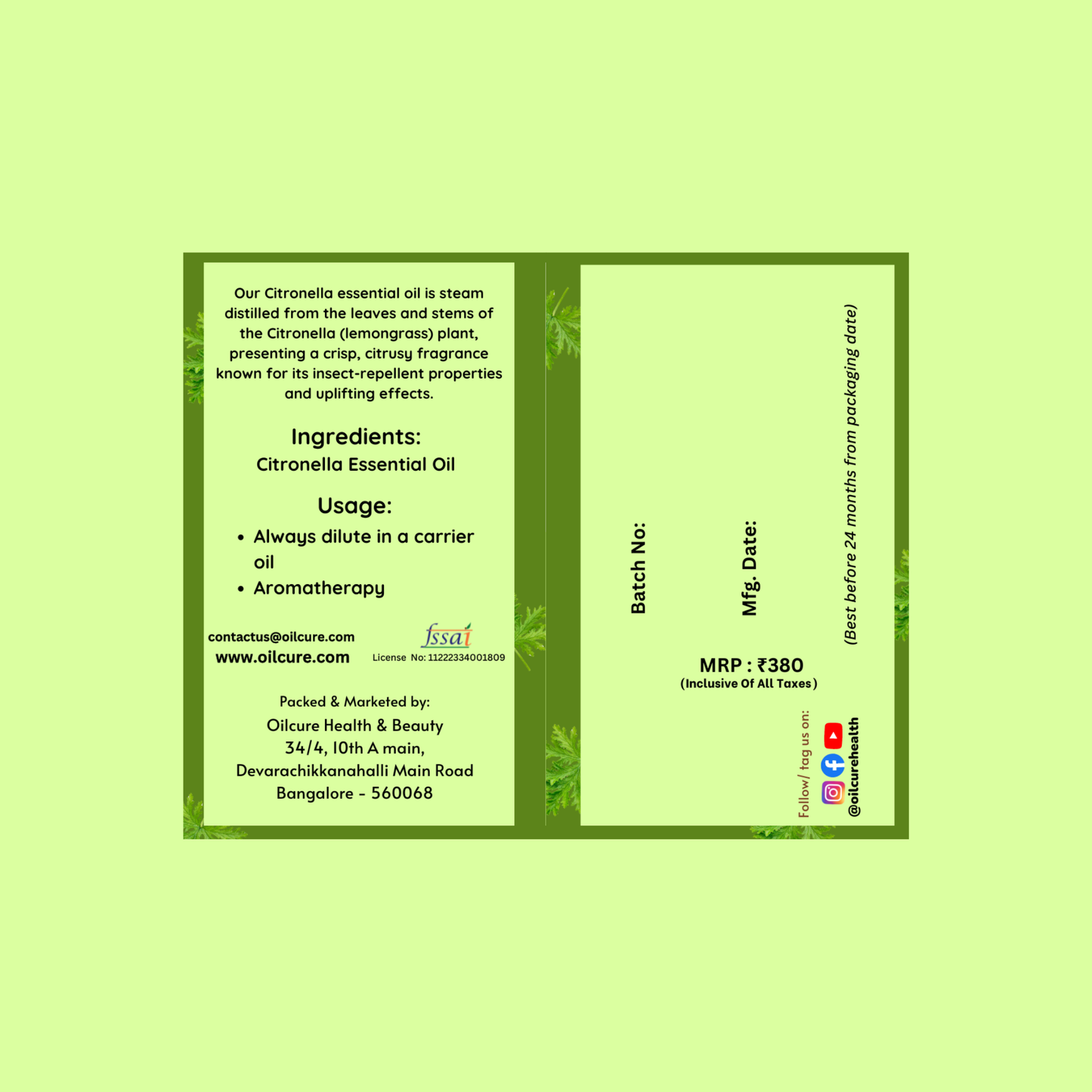 Citronella essential oil