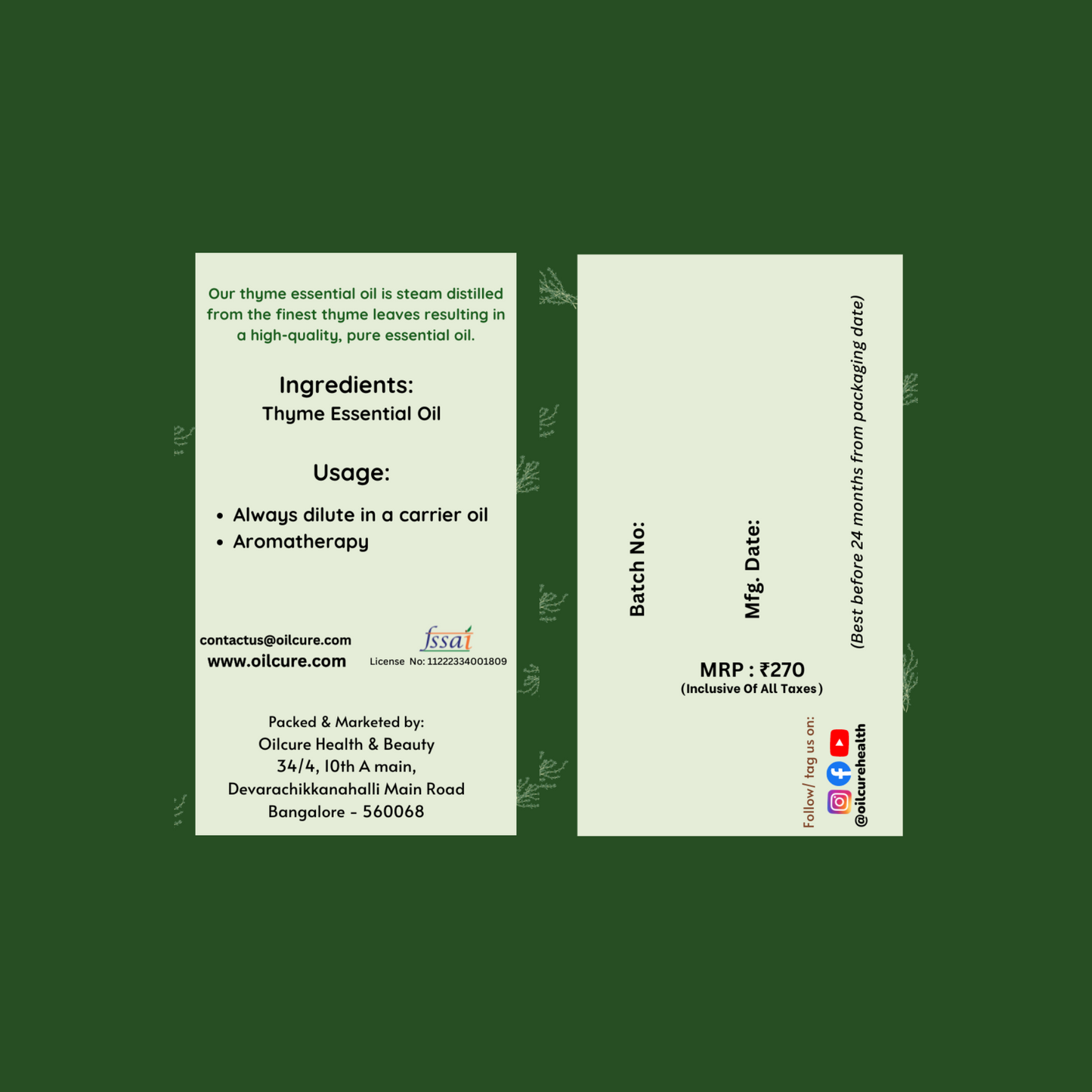 Thyme Oil - 30 ml
