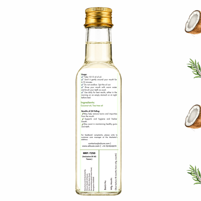 Vegan cold pressed coconut oil pulling oil