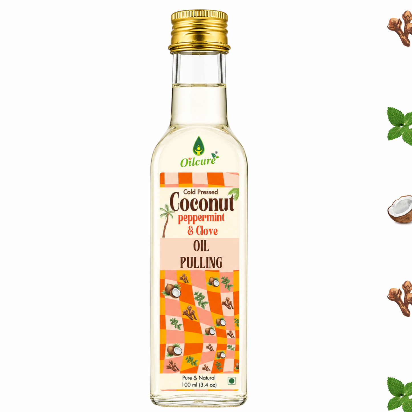 Cold Pressed Coconut Peppermint Clove Oil Pulling Oil by Oilcure