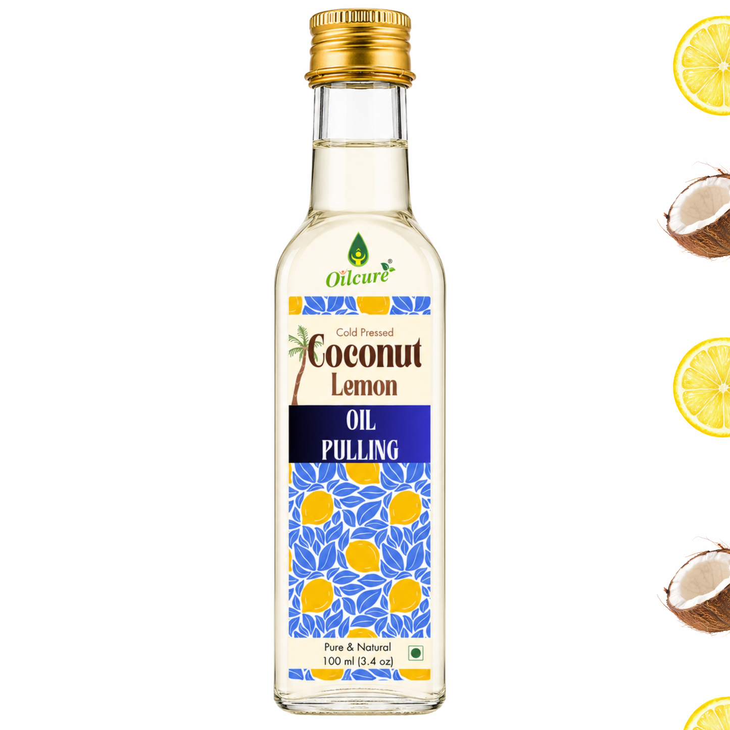 Daily oil pulling routine with coconut and lemon oil