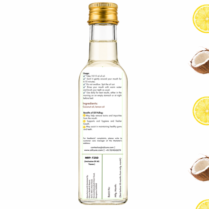 Chemical-free Coconut Lemon Oil Pulling Oil
