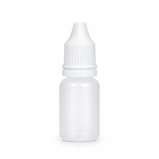 15 ml Empty Nasal Drop Bottle with a compact dropper design, suitable for storing and dispensing nasal drops and liquid formulations.