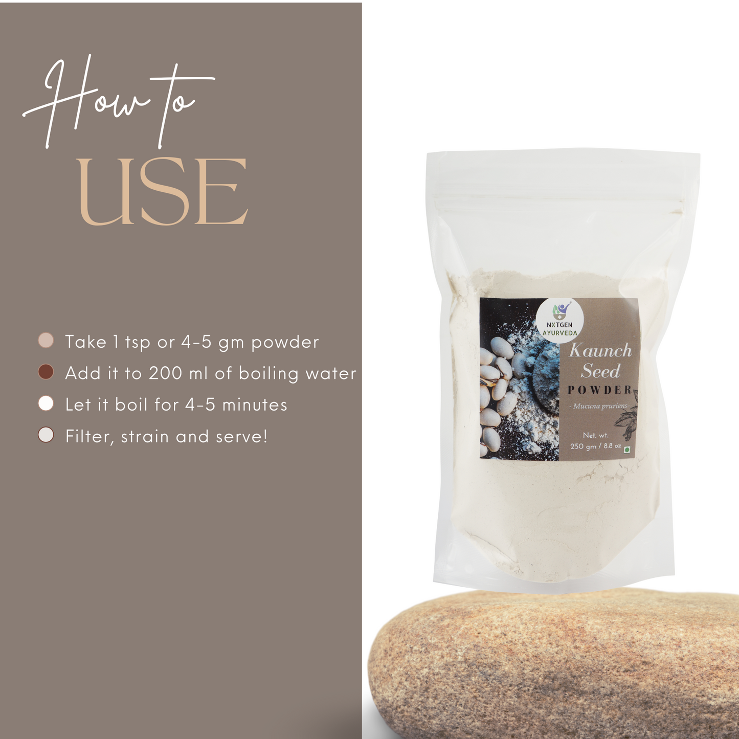 Kaunch seed powder usage