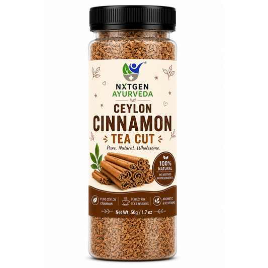 Premium Ceylon Cinnamon Tea Cut in a transparent stand-up pouch with aromatic dried cinnamon pieces for flavorful herbal tea and infusions.