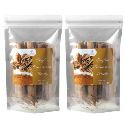 Ceylon Cinnamon (Dalchini) Sticks - 50 Gms