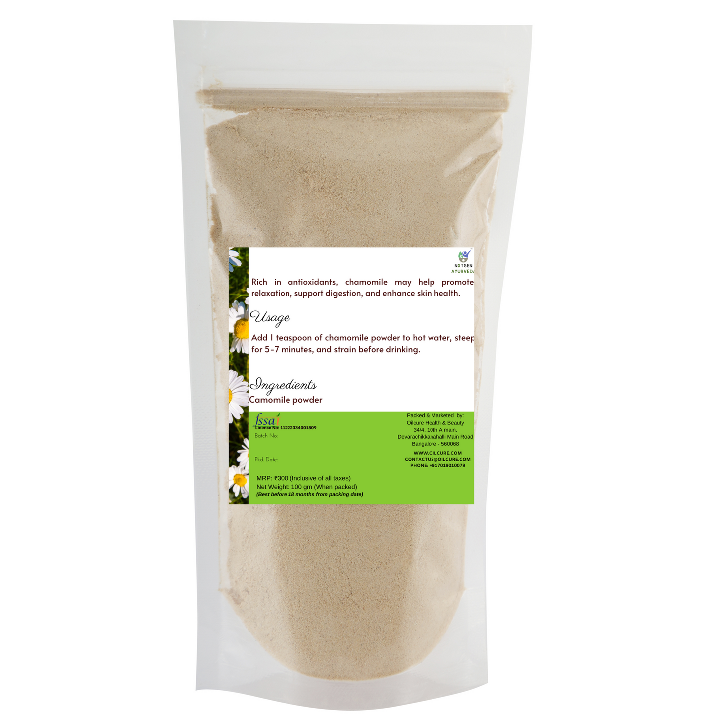 Camomile Flower Powder- 100g