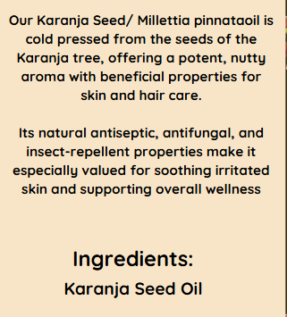 Karanja Oil – natural antifungal and insect repellent oil, golden yellow color