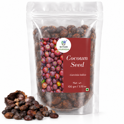 Premium Kokum Seeds in a transparent stand-up pouch with natural whole seeds for traditional culinary and herbal use.