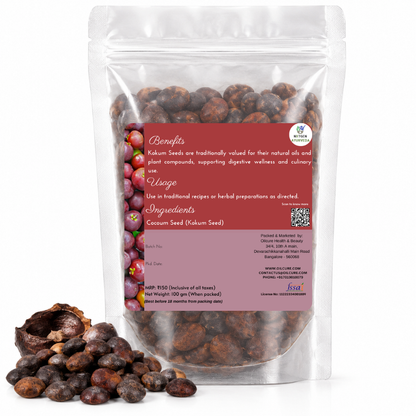 Premium Kokum Seeds in a transparent stand-up pouch with natural whole seeds for traditional culinary and herbal use.