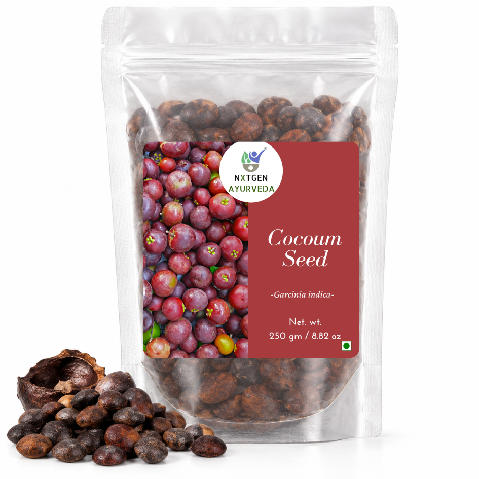 Premium Kokum Seeds in a transparent stand-up pouch with natural whole seeds for traditional culinary and herbal use.
