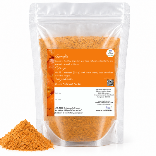 Premium Orange Peel Powder in a transparent stand-up pouch with finely ground dried orange peel for herbal, culinary, skincare, and traditional wellness use.
