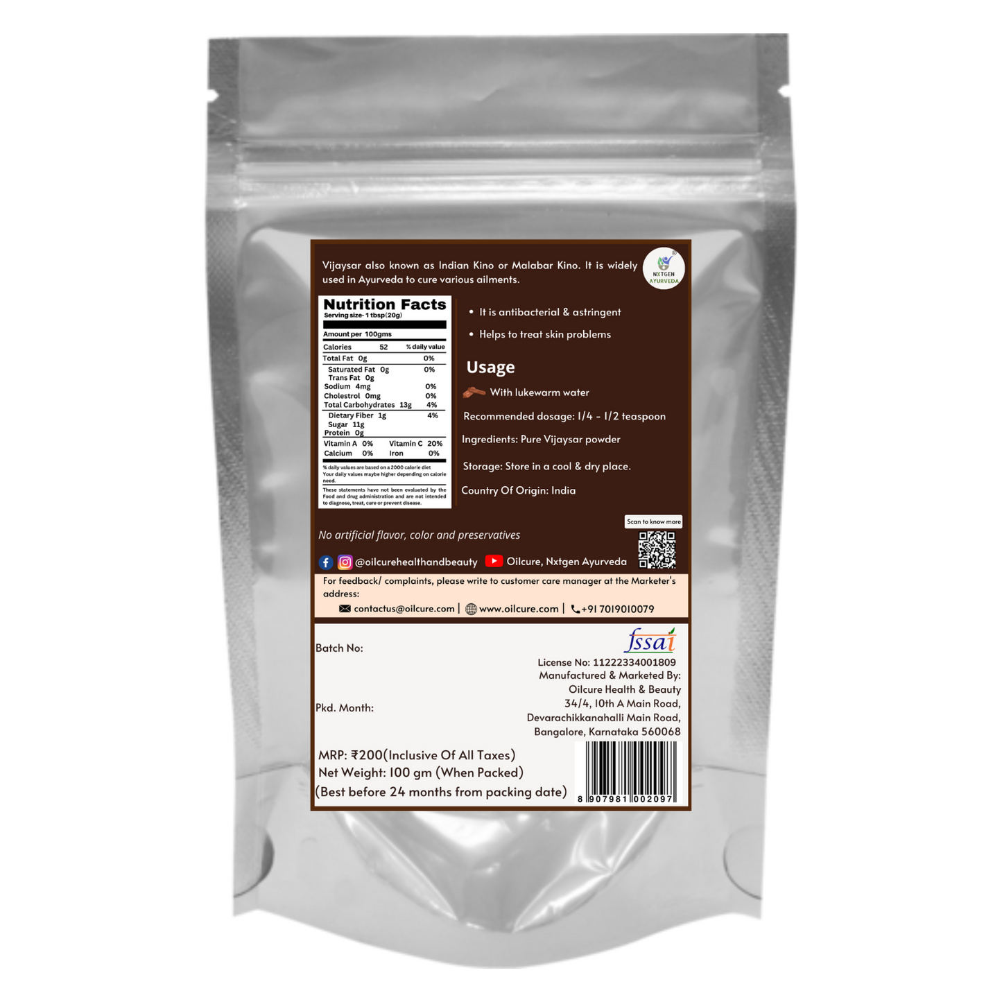 Vijaysar Powder - 100 gms