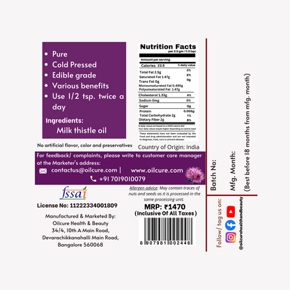 Milk thistle oil for liver