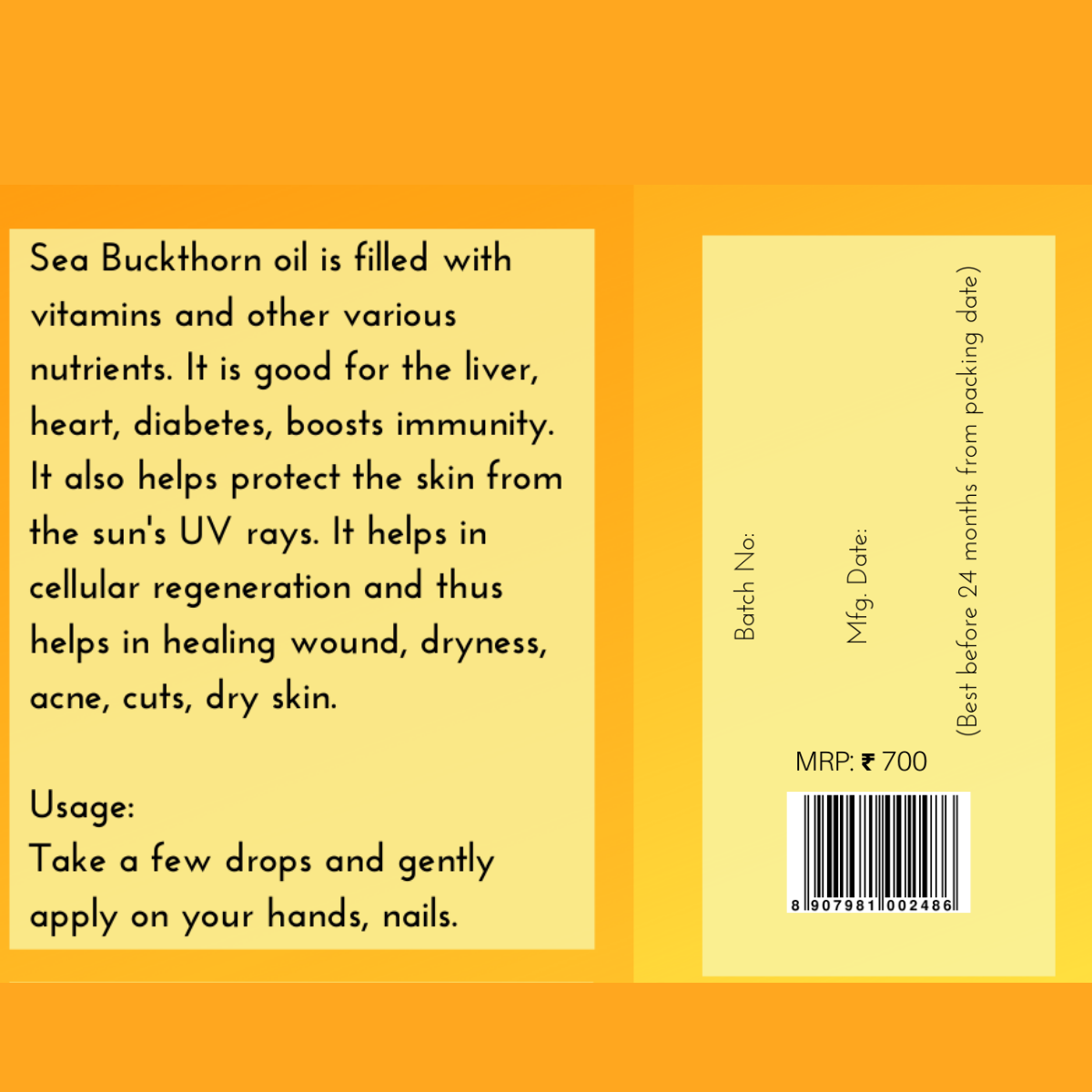 Sea Buckthorn Oil - 30 ml.